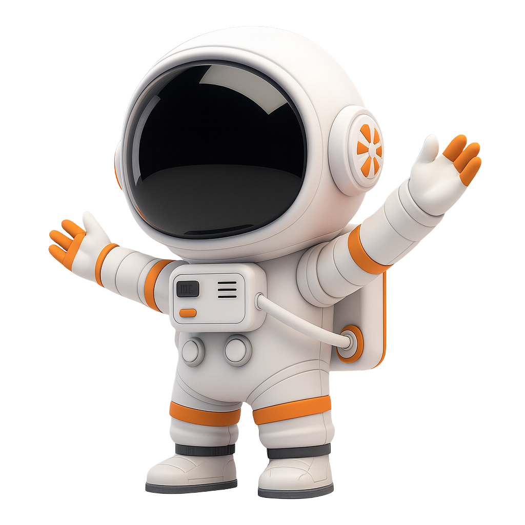 Astronaut víta návštevníkov